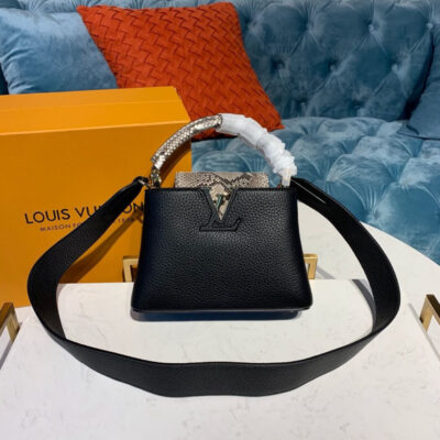 Replica Louis Vuitton Taurillon And Python Leather Capucines Mini N97075